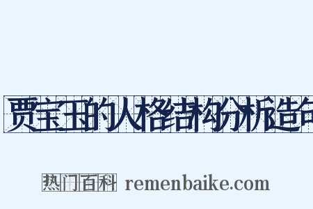贾宝玉的人格结构分析造句是什么意思的图片